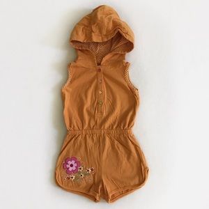 Faded Glory Cotton Shorts Romper Hoodie Size 3T